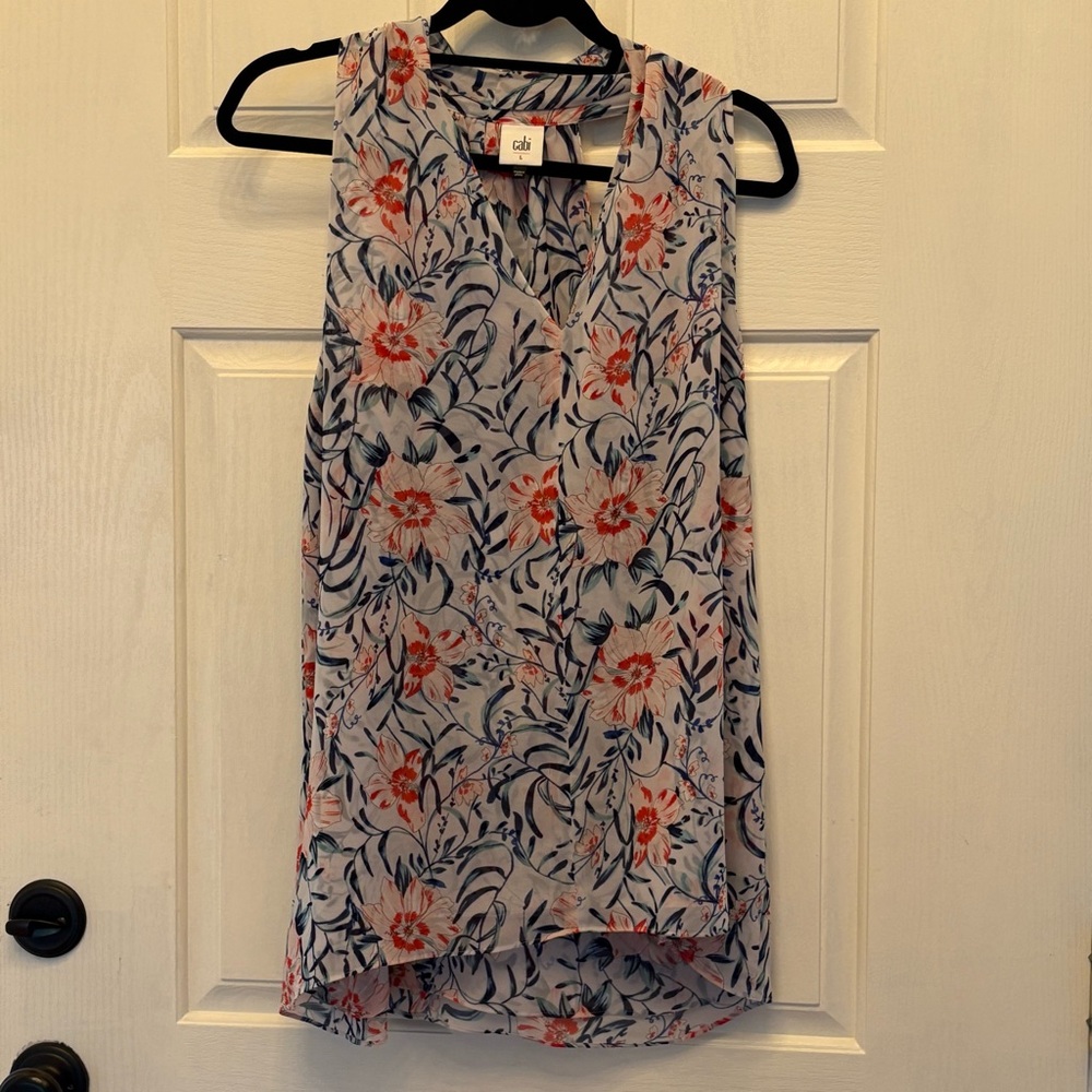 Cabi Style#5537 Stem Blouse Floral Sleeveless Top - Multicolor Size L